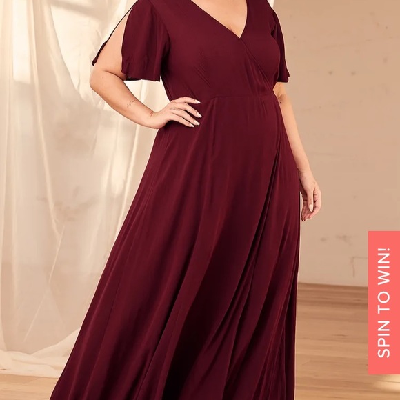 Lulus Dresses & Skirts - Lulu’s Heart of Marigold Burgundy Wrap Dress 3X
